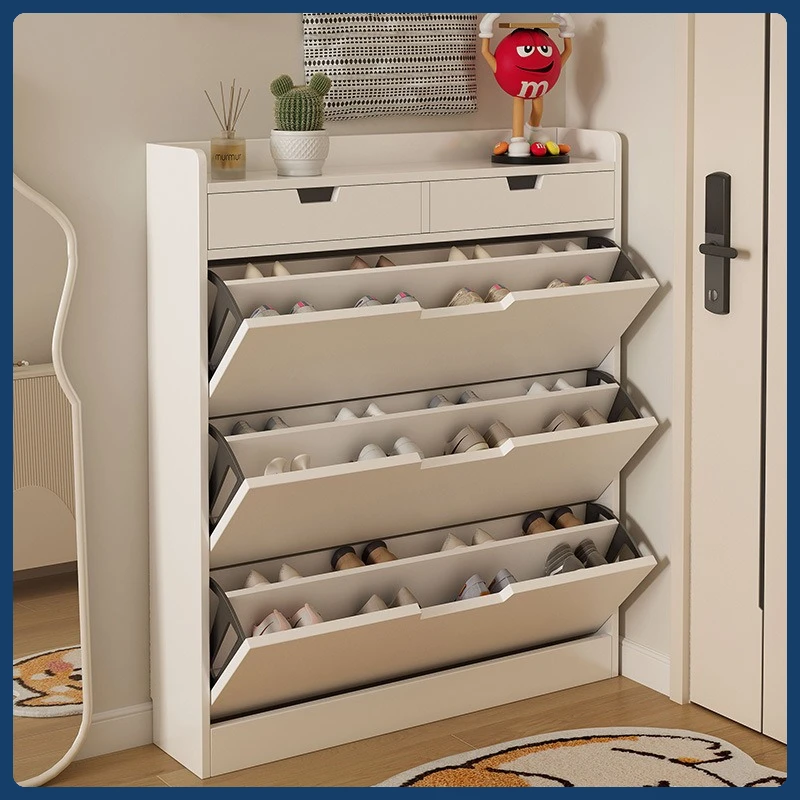 Multifunctional Shoe Cabinet Wooden Narrow Large Capacity Storage Cabinet Simple Shoe Rack Sturdy