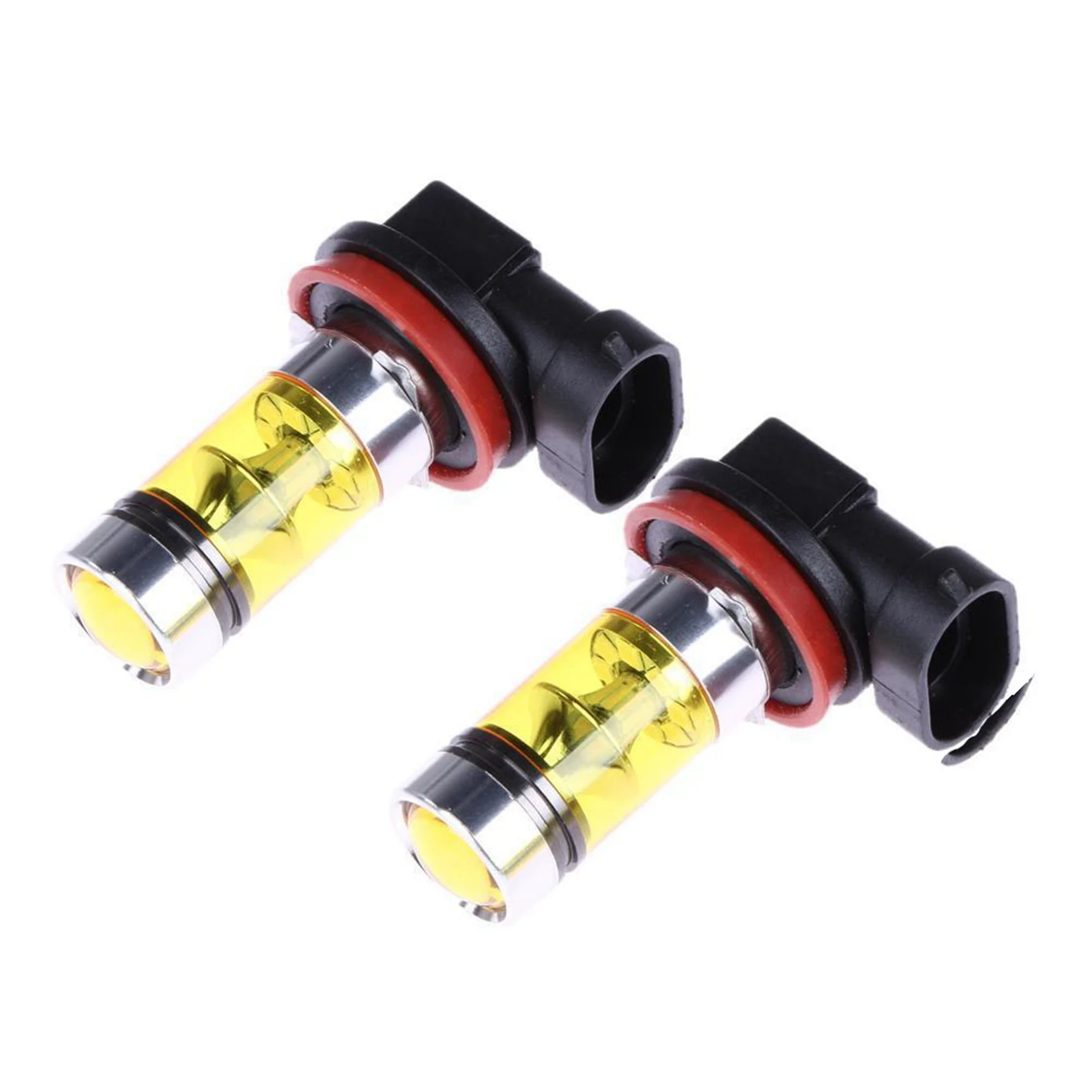 6 X High Power LED Lights 100W H8 H11 Yellow Fog Light 2828 20LED Headlight Lamp