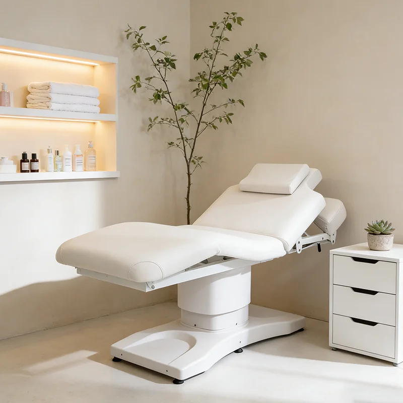 High End Esthetician Furniture Physical Therapy Massage Table Modern 3 Motors Electric White Beauty Chair Aesthetic Bed