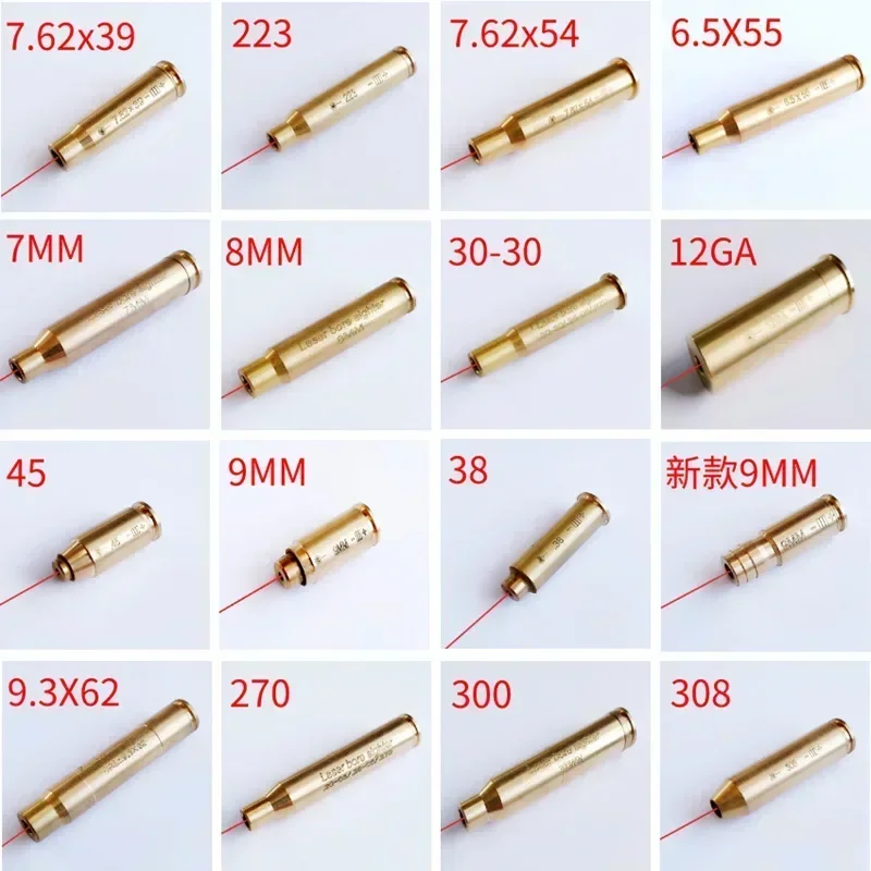 Tactical Red Laser Bore Sighter For 9MM 7.62x39MM 7MM 223REM 8MM 7.62x54MM Hunting Laser Collimator With Battery