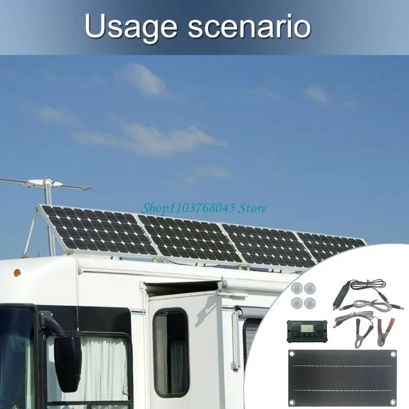R53F Solar Epoxy Panel Polysilicon Board 600W 100A Solar Panel with Wire Dripping Glues Plate Power Accessories Easy to Use