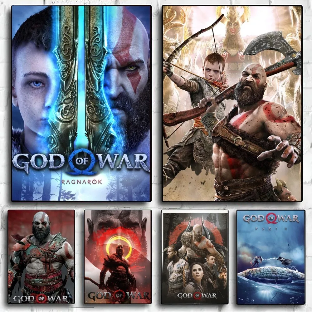 

God of War Single Player Game Poster DIY Poster Kraft Paper Vintage Wall Art Painting Study Stickers Big Szie Wall Painting