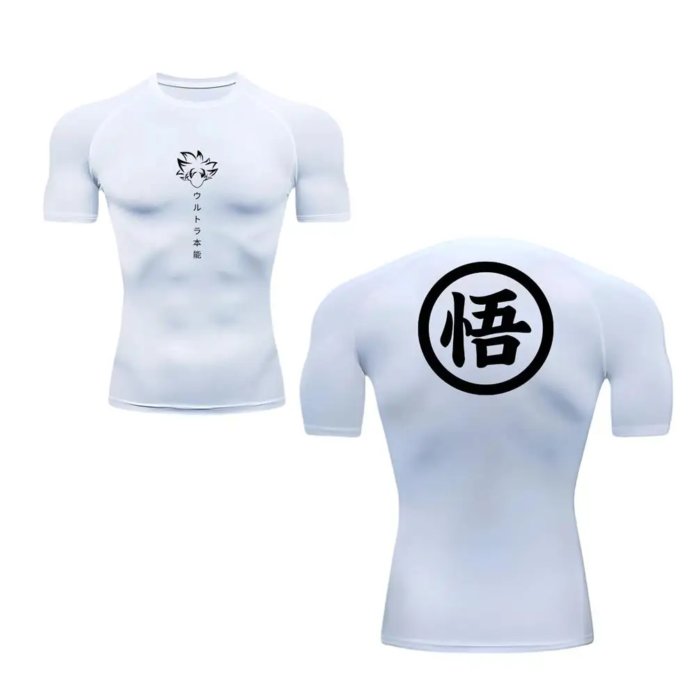 

Мужские компрессионные футболки в стиле аниме, быстросохнущие, для спорта, фитнеса, тренажерного зала, летние и осенние.