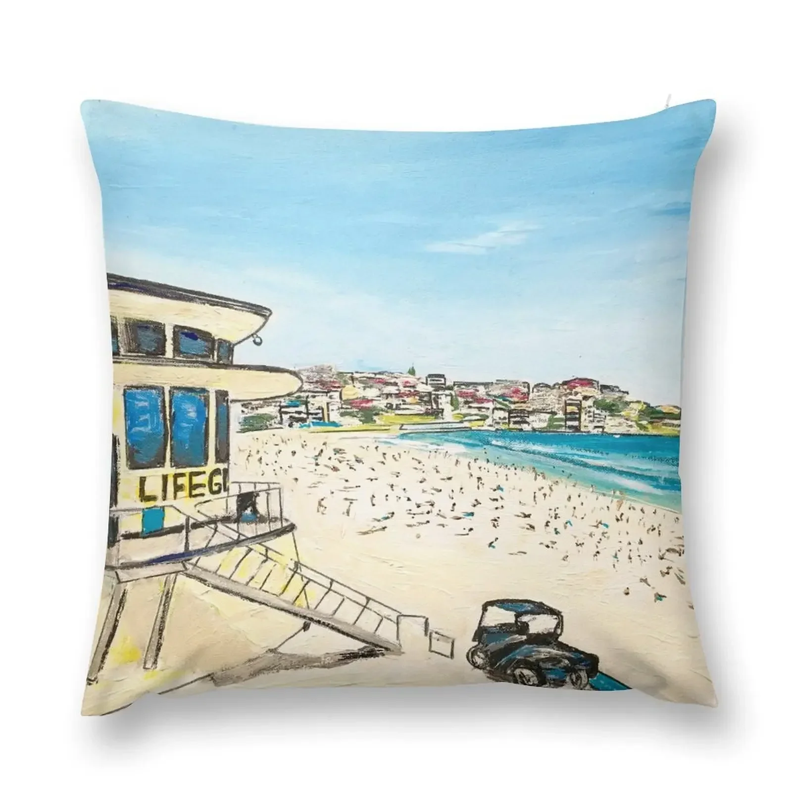 

Bondi Beach Lifeguards Hut Throw Pillow pillow cover luxury christmas cushions covers pillow