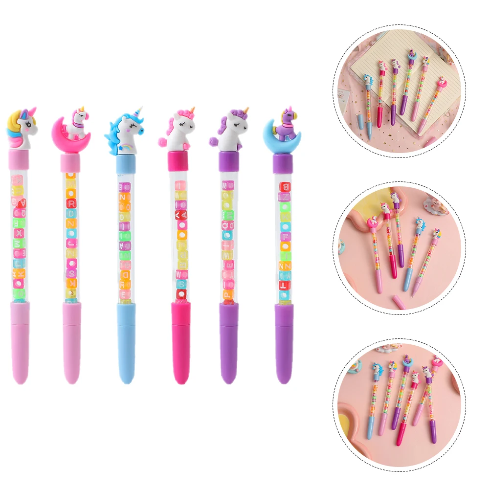 

6 Pcs Cartoon Pen Kawaii Stationery Pens for Note Taking Cute School Supplies Plastic Students