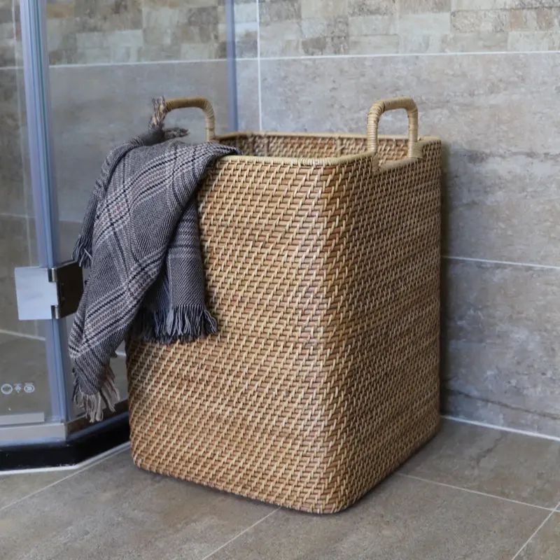

Storage basket, rattan basket, dirty laundry basket, simple and atmospheric, high-end bedroom living room storage basket
