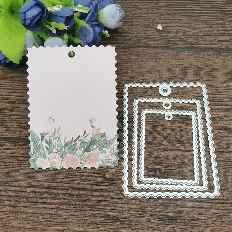 AOKEDIY 3pc label frame set Metal Cutting Dies Stencils For DIY Scrapbooking Decorative Embossing Handcraft Die Cutting Template