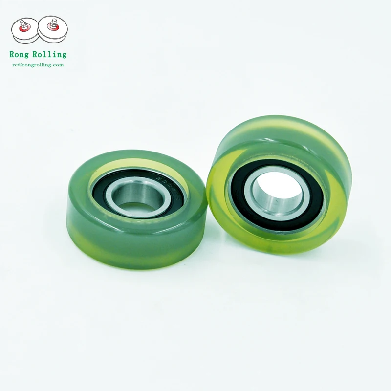 20*56*20 2.5 inch conveyor belt wheel high wear-resistant polyurethane rubber-coated bearing 6004RS bore 20mm. 10pcs/lot