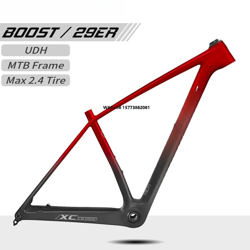

29er T1000 Карбоновая рама MTB велосипеда Boost 12x148 мм Полная внутренняя маршрутизация Рама Hardtail Mountain UDH Вешалка BSA T47