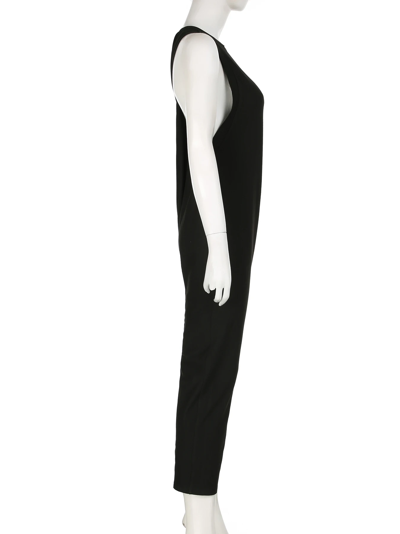 IAMSURE Sporty Activewear Basic Solid Backless Jumpsuits Casual Loose O-Neck Sleeveless Rompers Women 2024 Summer Fashion Lady