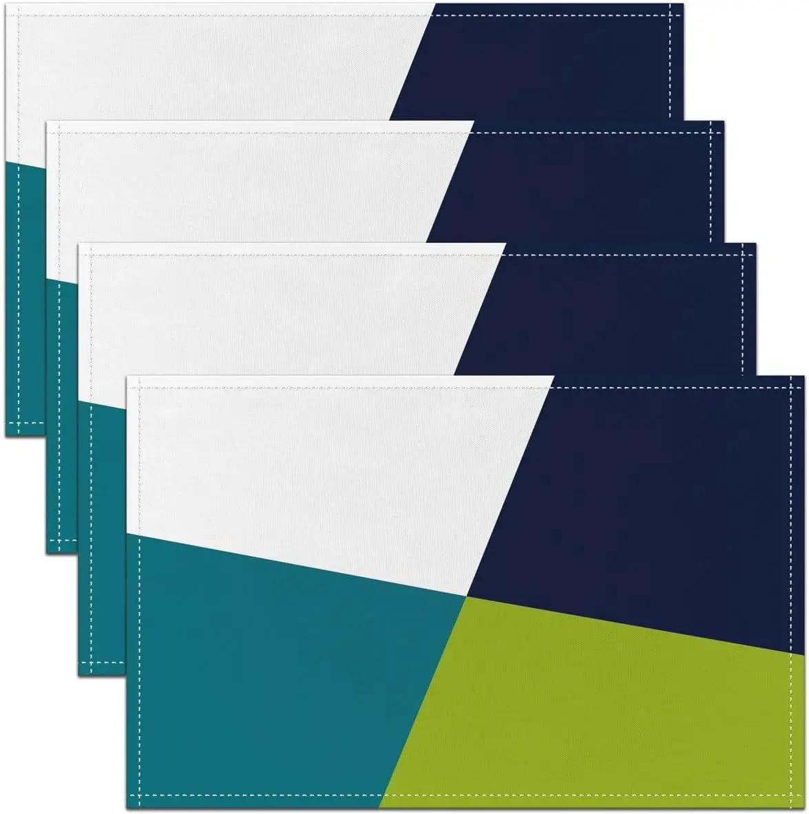 

Geometric Washable Fabric Decoration Table Mats Placemat Geometric Triangle Table Place Mats Modern Abstract Art Placemats Blue