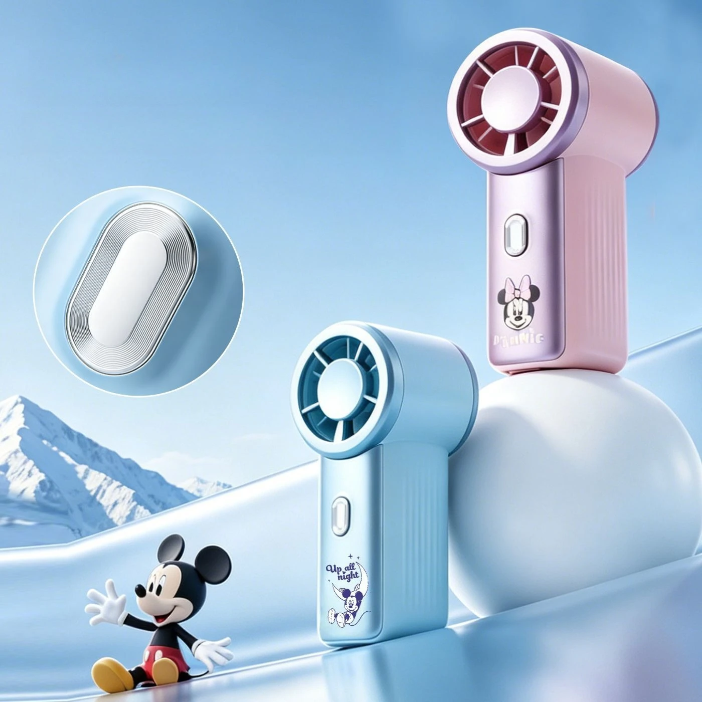 2026 New Cute Mickey Mouse Handheld Small Fan Usb Charging Model Portabl Minnie Mouse Super Small Fan Birthday Present Gifts