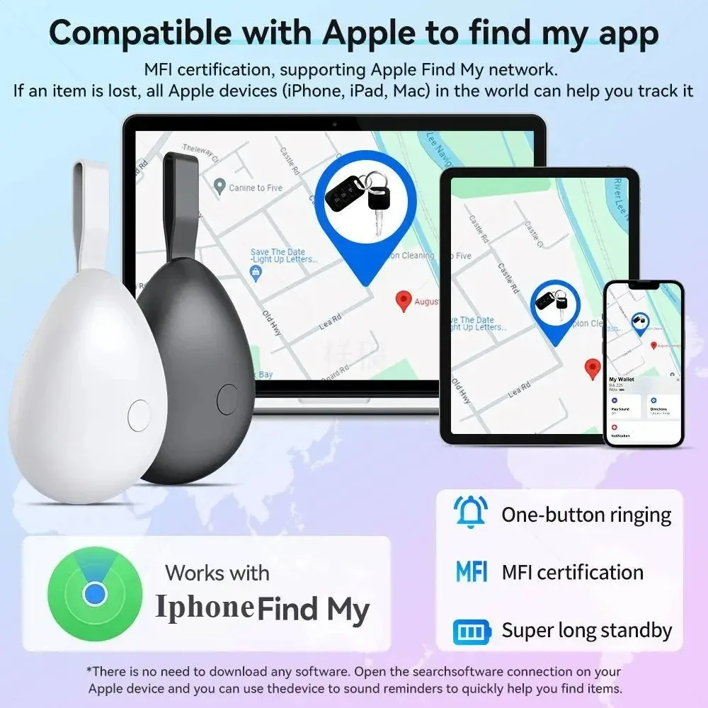 JSPTECSmart Tag Work with IOS Anti-lost Device,Cat Dog Pet Finder,Item Tracker Global Positioning, Long-lasting Anti-lost Device