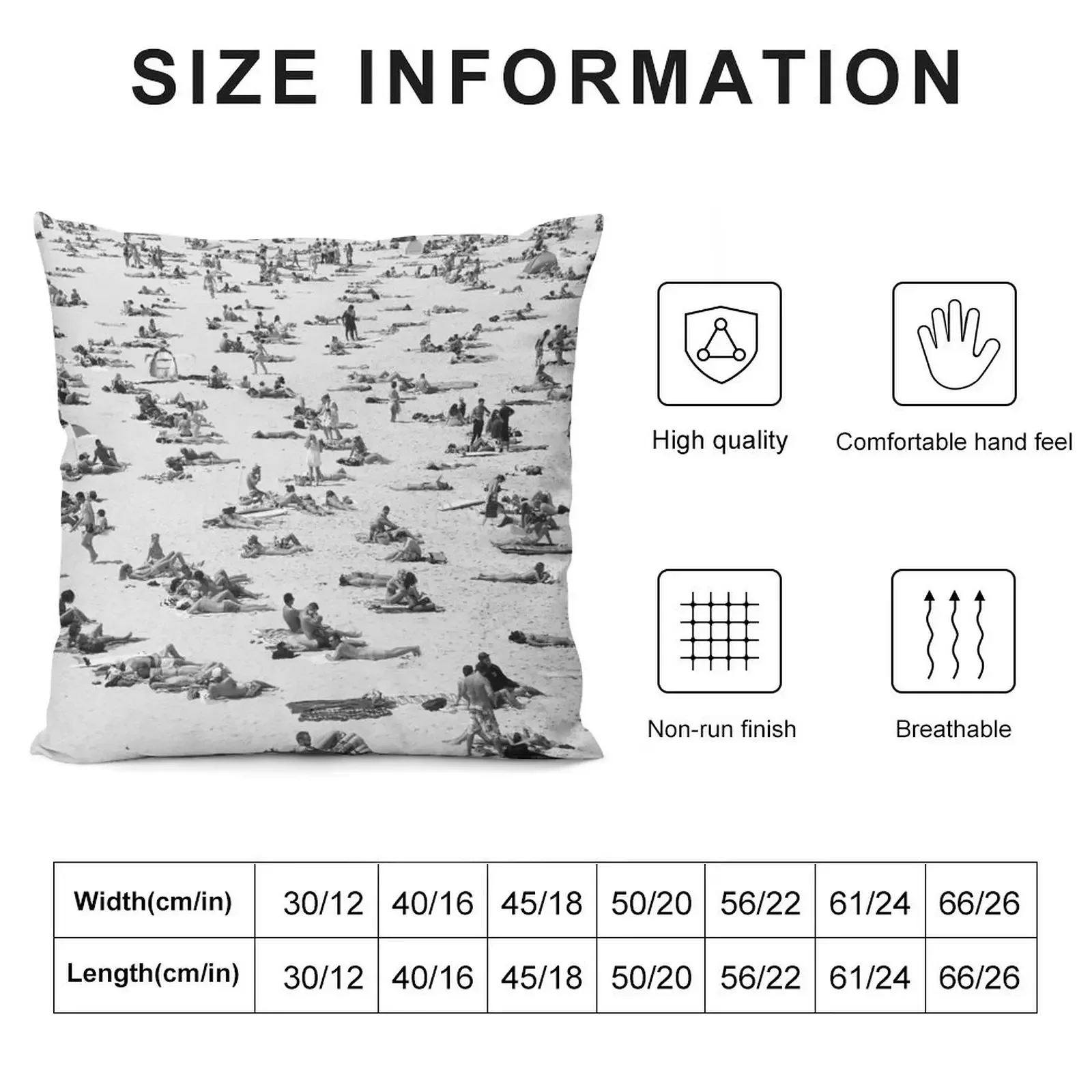 Bondi in Black & White Throw Pillow Cushion Covers For Living Room Pillowcases Bed Cushions Anime pillow