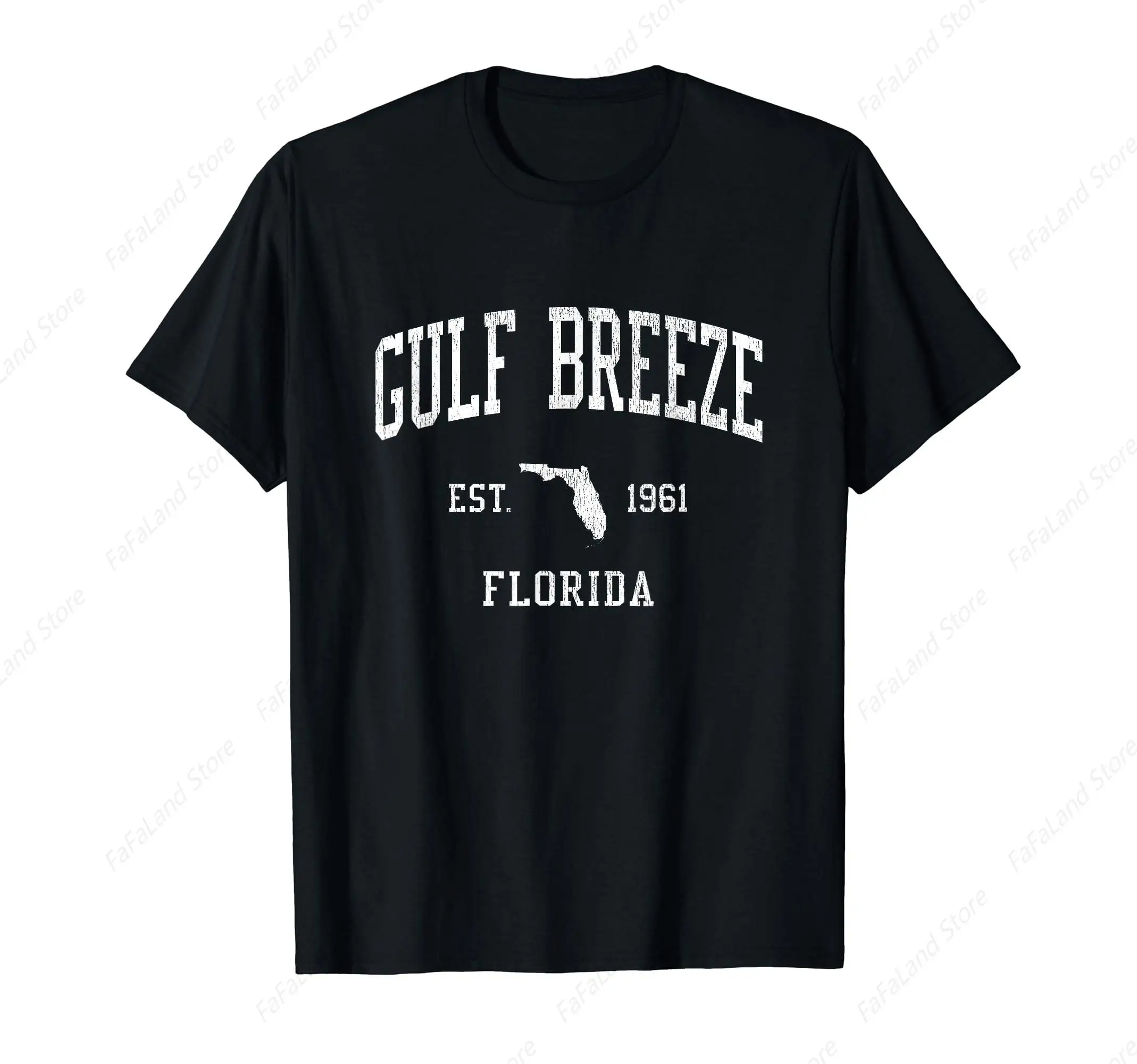 Gulf Breeze FL Vintage Athletic Sports JS01 T-Shirt for Men Women Cotton Top Tee