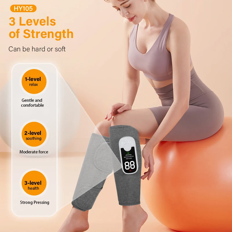 Wireless Air Pressure Calf Heating Massager Electric 360° Airbag Compresstion Wrap Leg 4 Mode Massage Foot Calf Muscle Relax