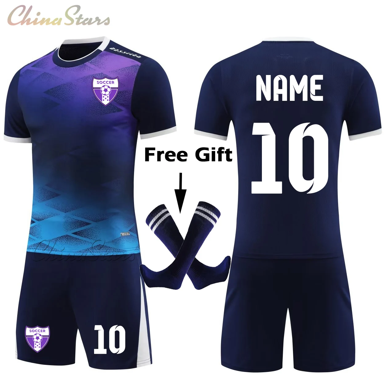 

Soccer Jerseys Sets + Socks For Men Boys , Personalized customization Your Football Team Kits Clothes Women Girls Soccer Tops
