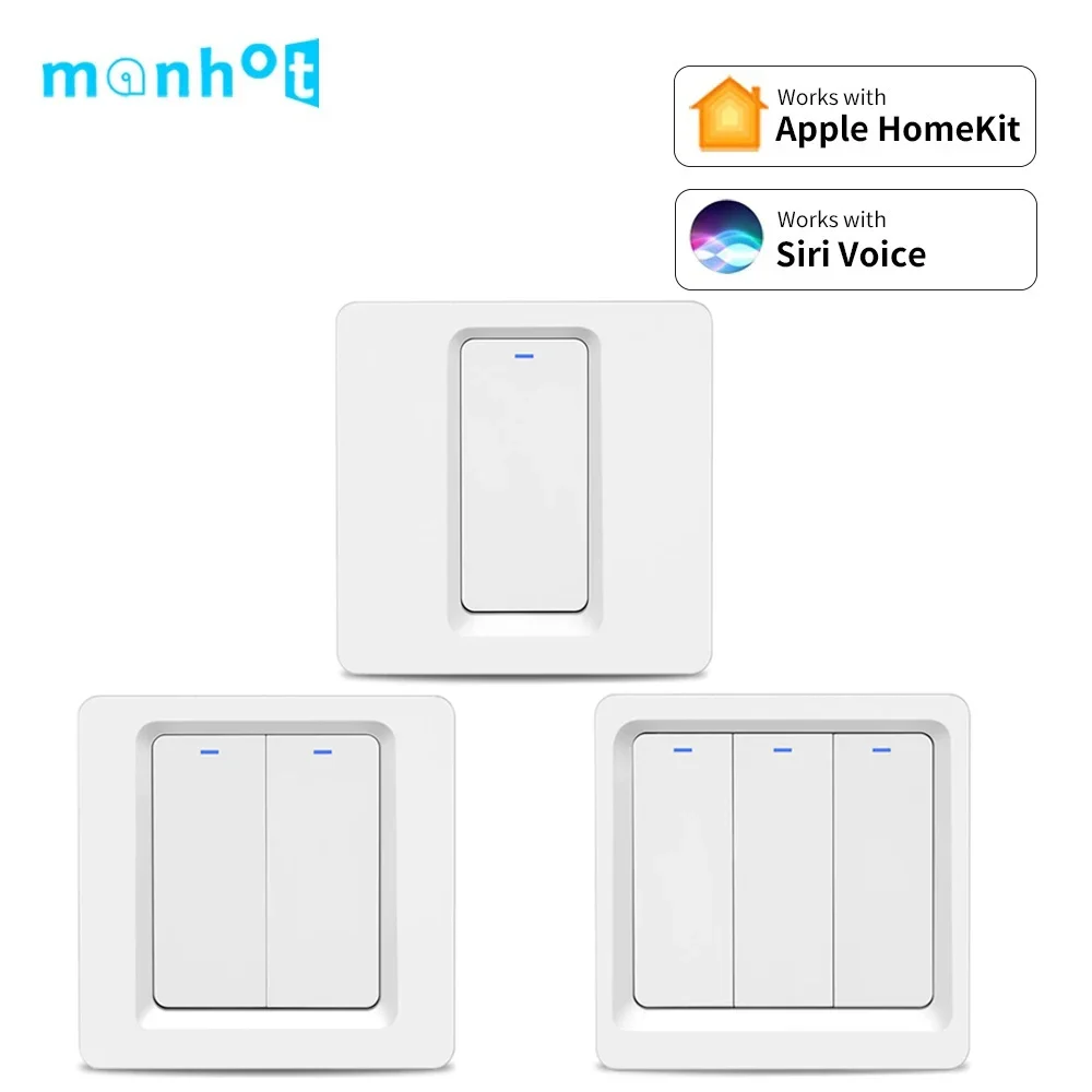 Apple Homekit Smart LED Light Switch WiFi pulsante interruttori a parete EU 1 2 3 Gang Smart Home controllo Siri per Alexa Google Home