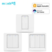 Apple Homekit interruptor de luz LED inteligente WiFi botón interruptores de pared UE 1 2 3 Gang Smart Home Siri Control para Alexa Google Home
