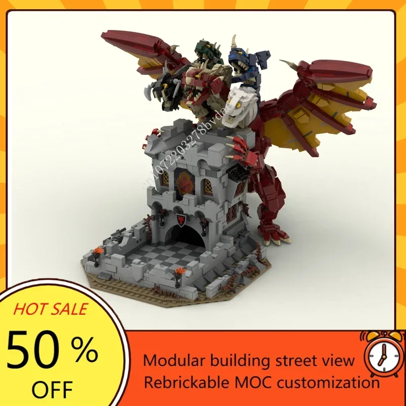 

2487 шт. Tiamat's Dice Tower, модульная MOC, креативная модель с видом на улицу, пазлы на заказ, сделай сам, образовательная сборная модель, детские игрушки, подарки