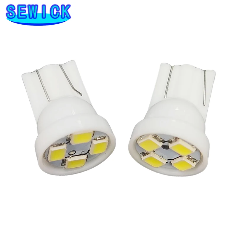 555 T10 2825 W5W DC 12V 1210 4 SMD LED Bulb Pinball Machine Battery Game Toy Car Console Flashlight Bulb White 100Pcs