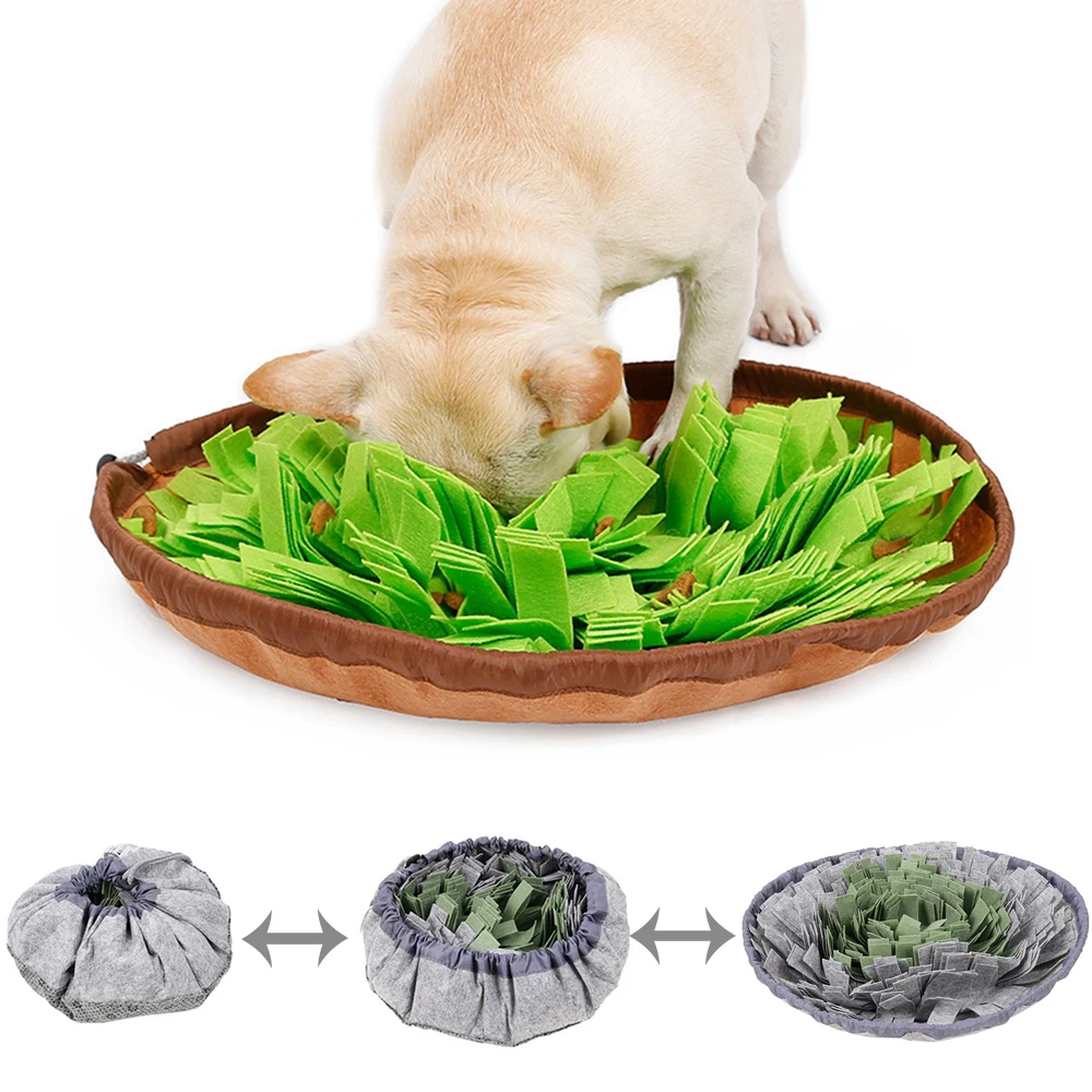 Pet Dog Snuffle Mat Nose Smell Training Sniffing Pad Dog Puzzle Toy Slow Feeding Bowl Food Dispenser Carpet Interactive Dog Toys