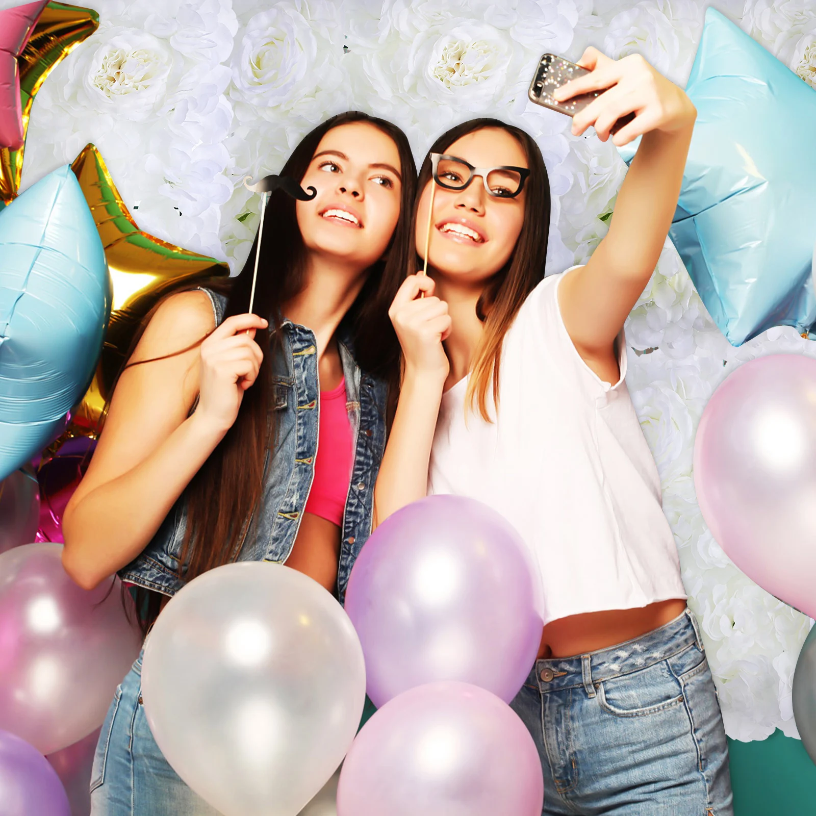 

6Pcs Flower Wall Panels Artificial Simulation Realistic Floral Backdrop Wedding Flowers Decoration for Aisle Photo Background