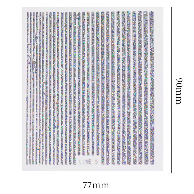 Autocollants 3D pour ongles, lignes, argent, rose, or, métal, rayures, lettres, décalcomanies, courbe, gel, N64.Art, curseurs, manucure, décor