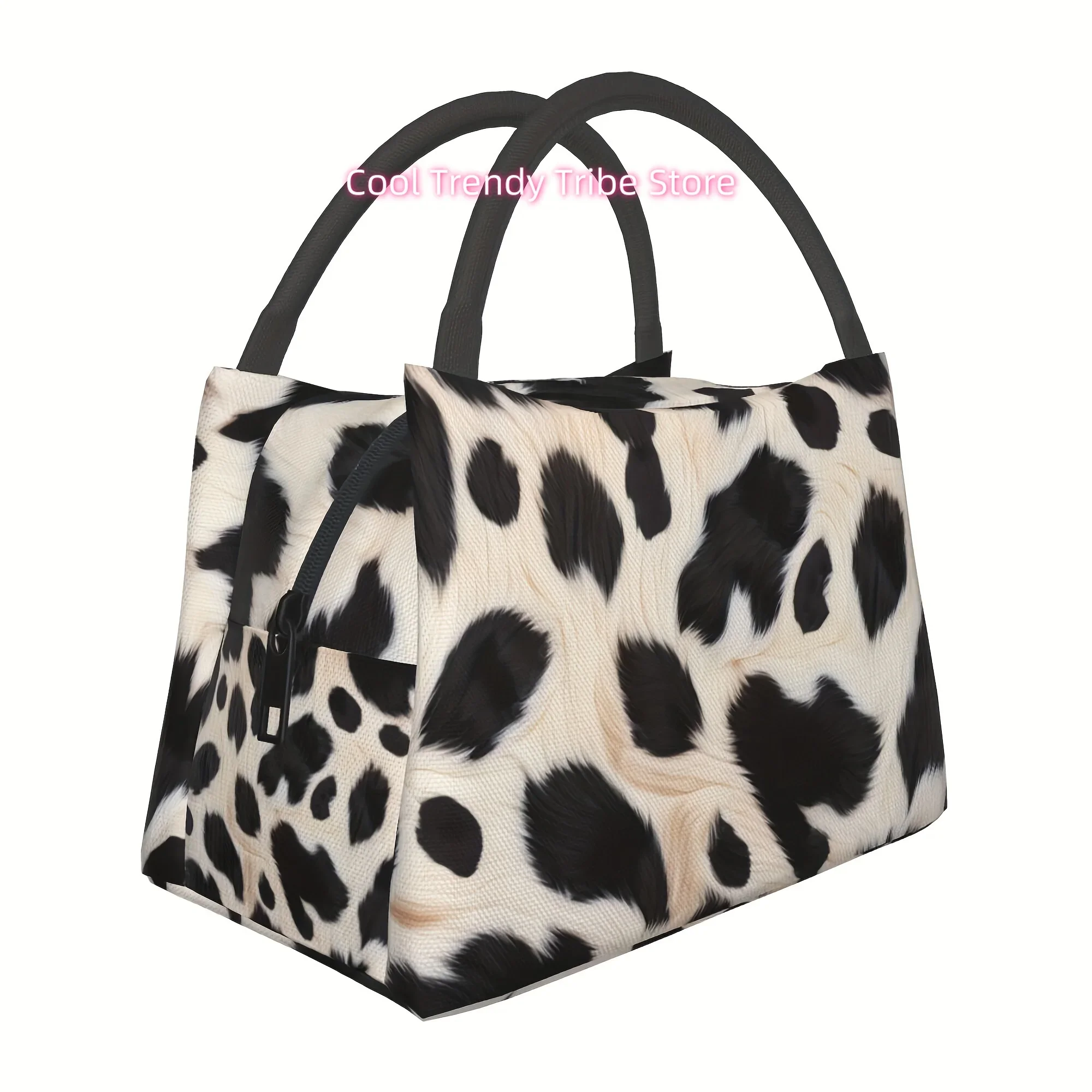 1pc Milk Cow Hair Reusable Fridge Bag, Insulated Bag, Insulated Lunch Bag,   for Camping, Picnics, Beach, Suitable for T