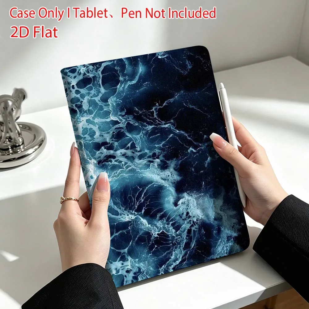 Ocean wave pattern For Lenovo Xiaoxin Pad Pro Tab P12 P11 11 13 11.2 inch K11 Plus Pen Tray Tablet Case Soft