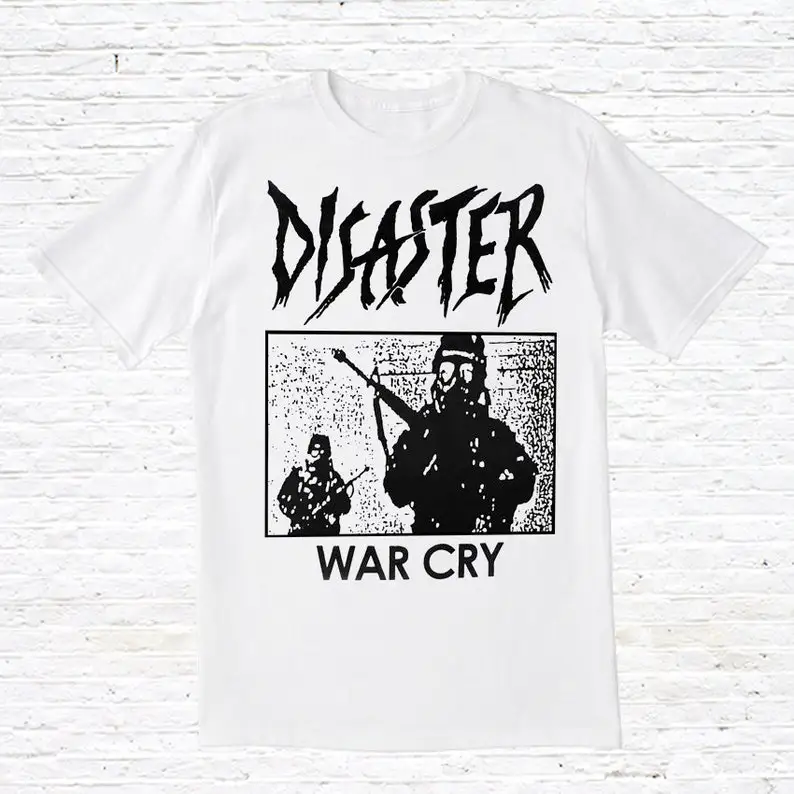 

Disaster 'War Cry' T-Shirt Cotton Tees Short Sleeve T Shirt O-Neck Clothing Summer