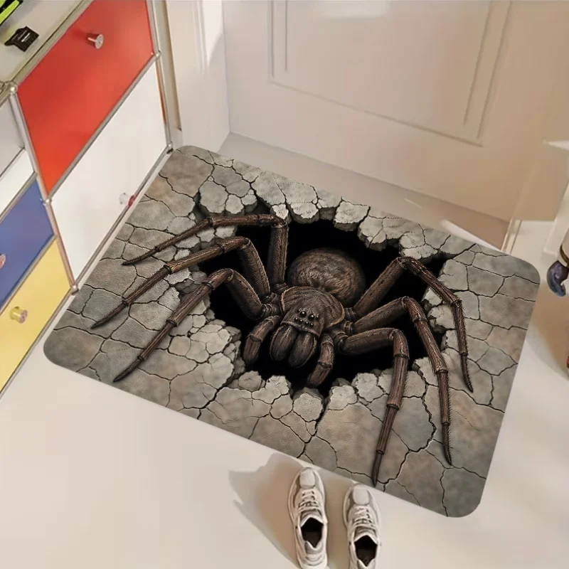 Witch Broom Magic Potion Welcome Door Mat Rectangle Non-Slip Rug Vintage Spiderweb Carpet for Home Entrance Porch Decor