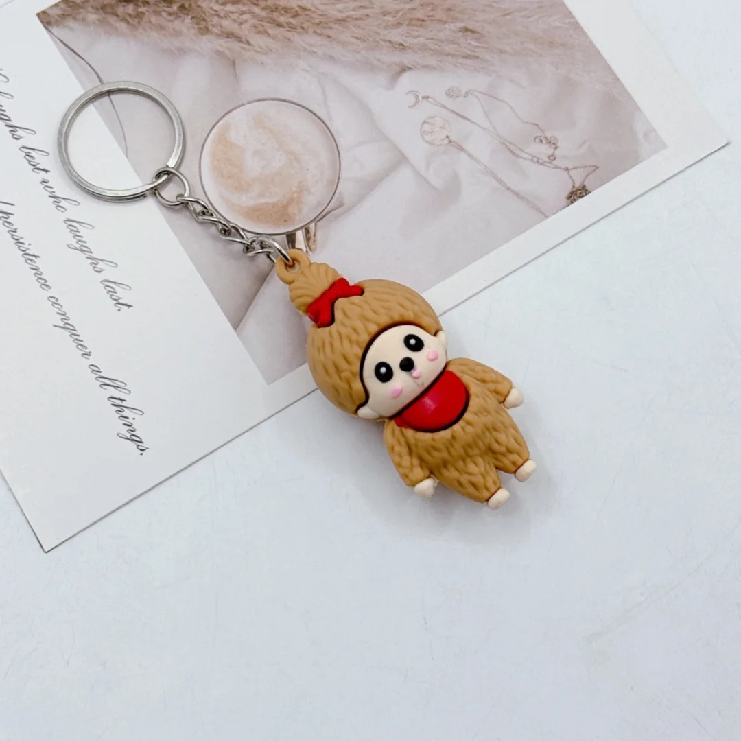 New model Monchhichi Keychain Anime Cute Figure Fashion Keyring Pendent Car Key Accessories Doll Toy Xmas for