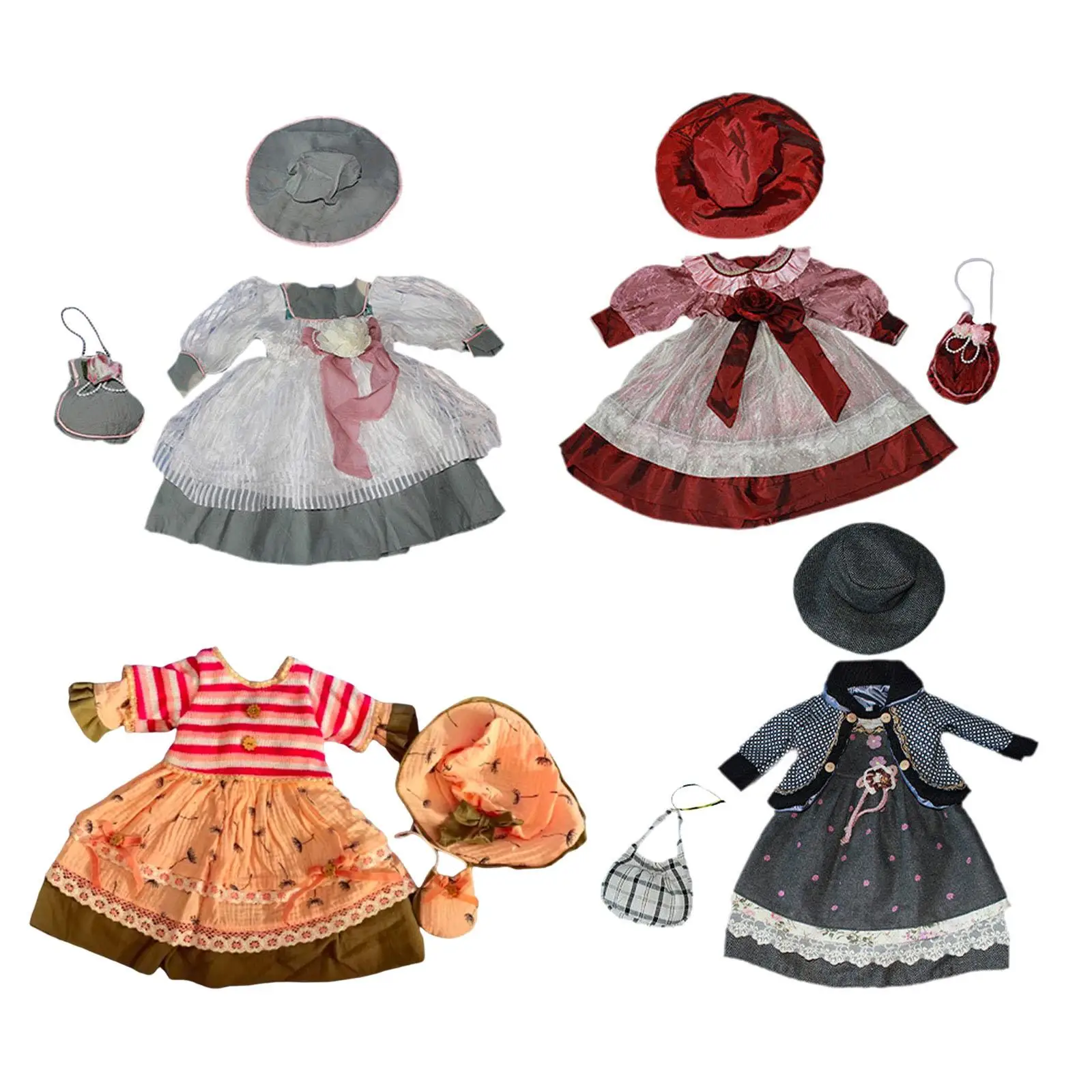 1/3 Mädchen Puppe Kleid DIY Puppe Spielzeug für Kinder Geburtstag Geschenk Anhänger Puppe Nette Koordination Puppe Kleidung Outfit für 60 cm-65 cm Puppe