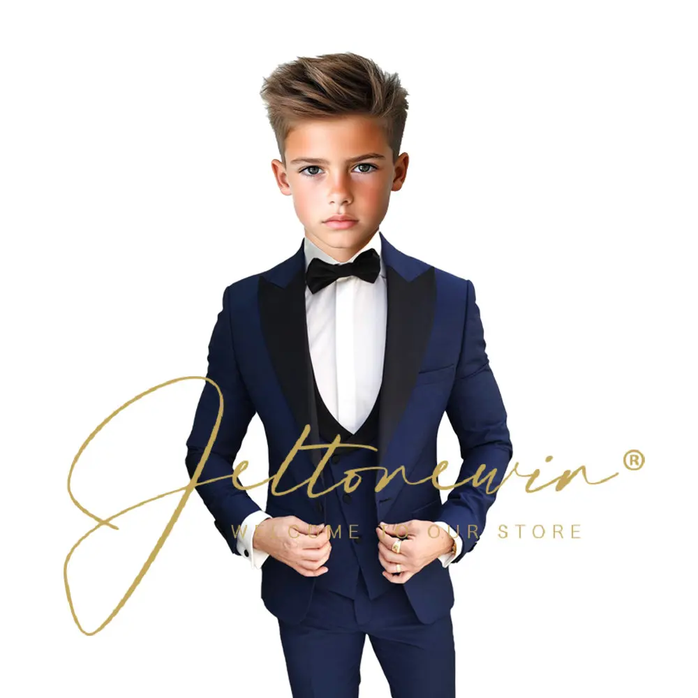 Boys Suit 3 Pieces Wedding Tuxedo Fashion 2-16 Years Old Custom Kids Suits traje para niños elegante costume enfant garçon