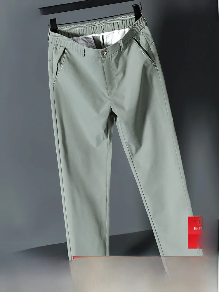 

Удобные мужские повседневные брюки для бизнеса, весенне-осенние, модные, городские, из полиэфирного волокна, прямого кроя, облегающие, с пэчворком