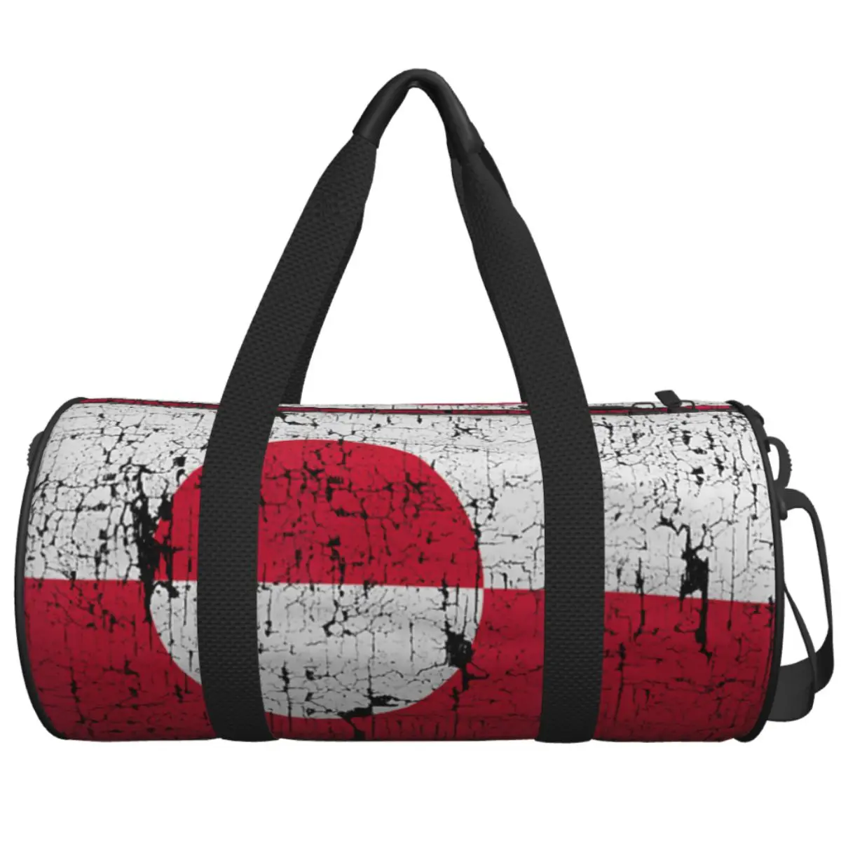 

Винтажная дорожная сумка с флагом Гренландии, спортивные сумки большой вместимости, водонепроницаемая сумка для спортзала с дизайном для пар, винтажная сумка для фитнеса