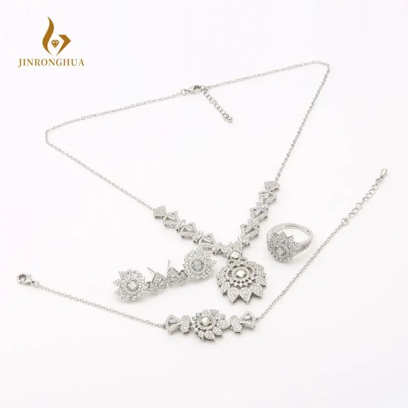 

JRH Shell Jewelry Set Necklace Earrings Bracelet Ring For Women Luxury Jewelry Sets Cubic Zirconia Wedding Bridal Jewelry Sets