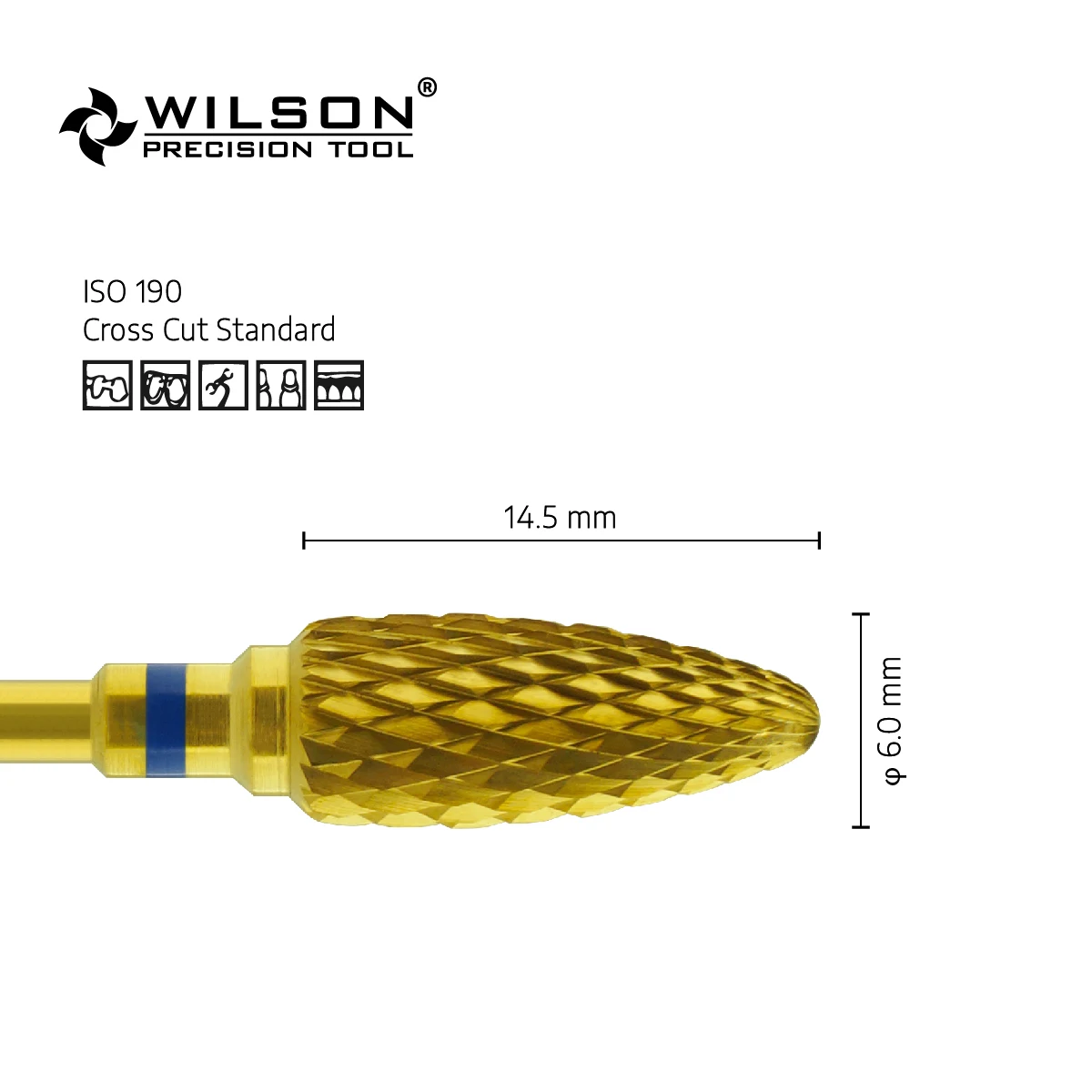 5060350 New Coating TiN Increase Service Time Carbide Bur Pieza De Baja Velocidad For Trimming Metal