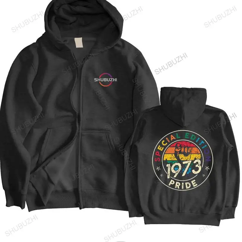 Vintage 1973 jacket Gay Pride LGBT Gift Equality Outfit Birthday pullover Men hooded coat 49 Years Old sweatshirt Cotton hoody