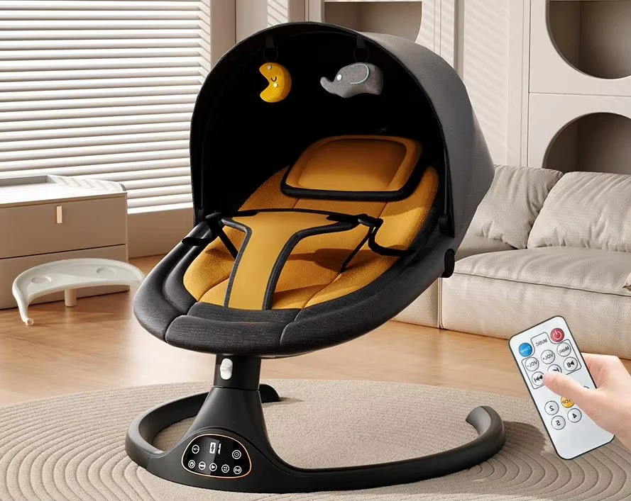 

New 2025 Smart Electric Baby Cradle Music Kids' Furniture Chairs Sway Crib Rocking Kid's Basket Child Baby Bed Swing