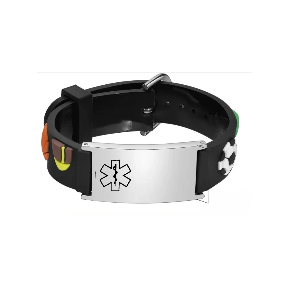 

Персонализированный индивидуальный медицинский QR-код ID для детских браслетов, силиконовый аутизм, аллергия, предупреждение, анти-потерянный информационный текст