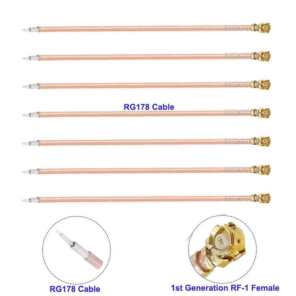 10Pcs/Lot RG178 Silver-plated Wire U.FL IPX-1 Female Single Head Female Connector RG-178 Pigtail Cable 10CM 20CM 30CM 50CM 1M