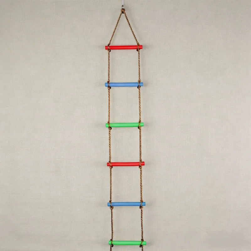 Échelle de corde en bois pour enfants, jouet de Fitness, multi-charpes, jeu d'escalade, activité d'entraînement en plein air, corde de sport sûre, balançoire rotative