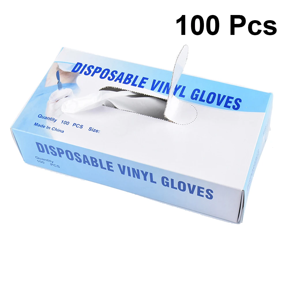 

Disposable PVC Gloves Large Hand Protective Cover Food Preparation Cooking Hair Dyeing Home Industrial Use