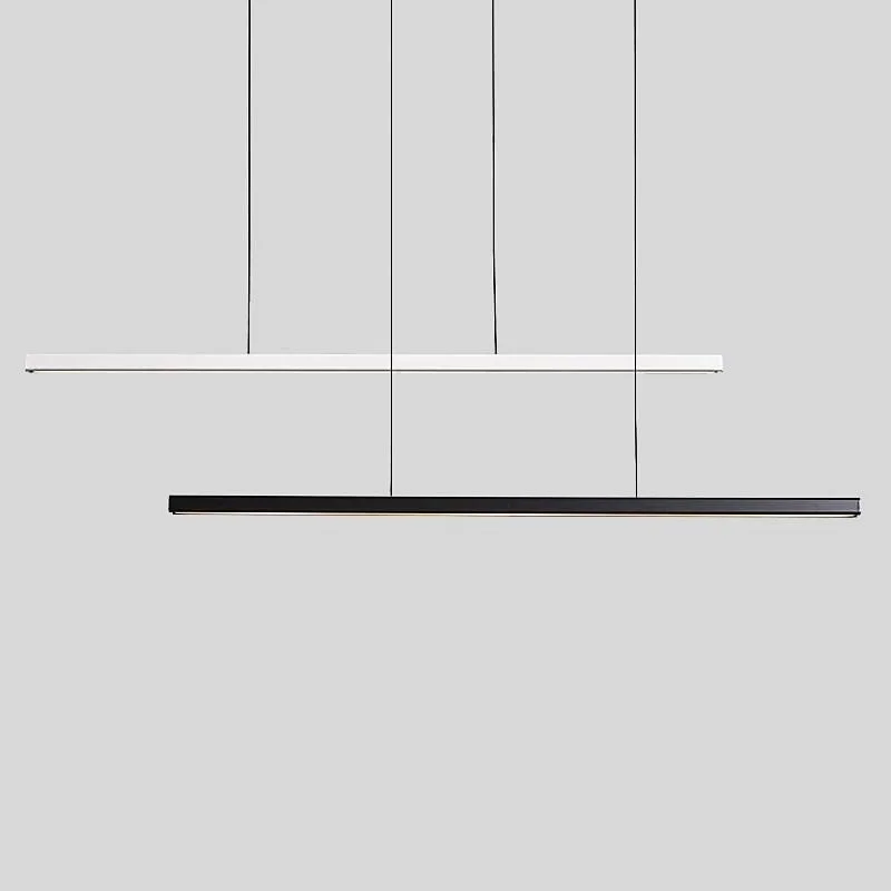 

Nordic Minimalist LED Pendant Lights Modern Simple Wooden Line Hanglamp Office Dining Room Cafe Bar Decor Hanging Light Fixtures