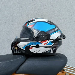 Personalised Dual Lens Flip Up Helmets Motocross Racing Modular Cascos Para Moto Men Women Fashion Full Face Motorcycle Helmet