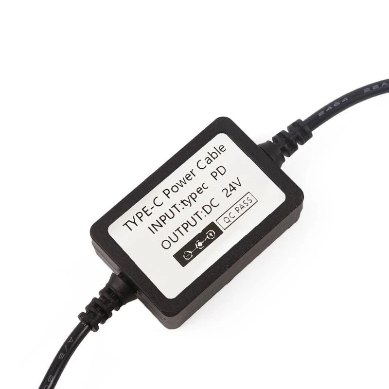 USB Type C PD20V to DC24V Power Cable for 24V Devices PD12V 15V 20V to 24V DC5.5x2.1mm Converter 115CM M76A