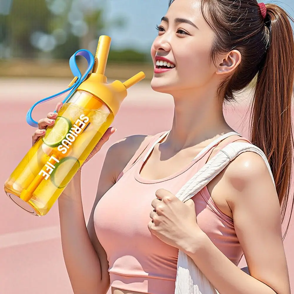 

Пищевая спортивная бутылка для воды 666/888 мл, пылезащитная чашка для питья большой емкости с соломинкой, креативная милая уличная кружка для воды, летняя