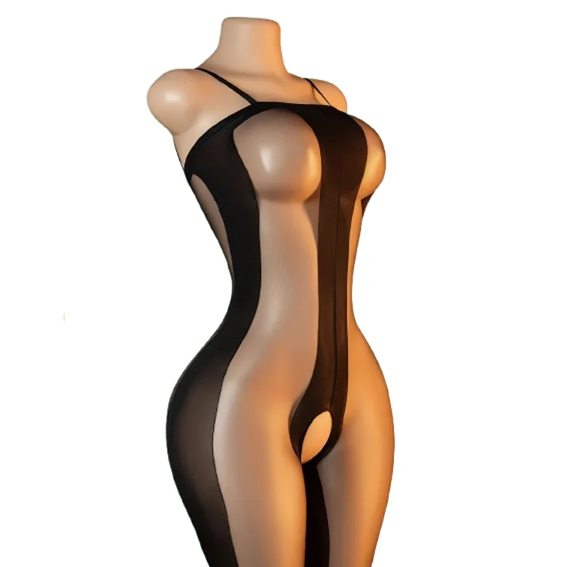 1 x Sheer mesh erotic bodysuit featuring a sexy cutout, spaghetti straps, and an open-crotch design—a must-have for a steamy dat